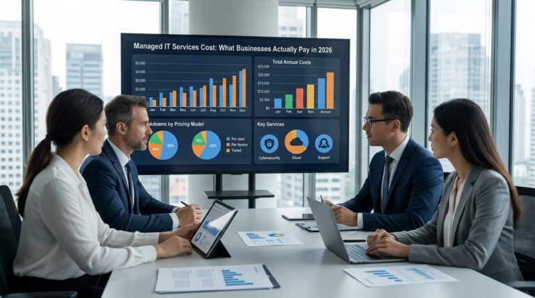 Managed IT services cost analysis showing business IT pricing and annual expenses in 2026